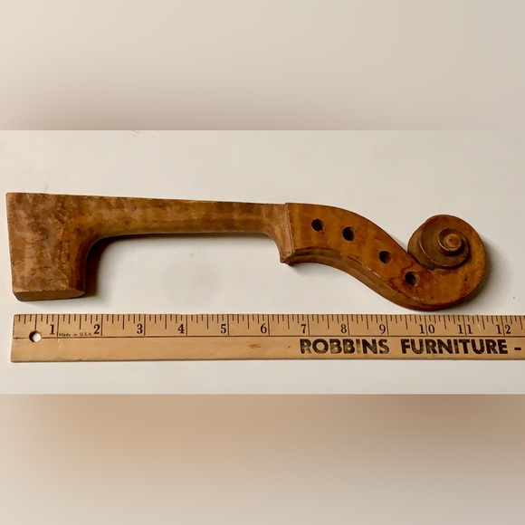 Vintage Artisan Luthier Crafted Hardwood Violin Fiddle Neck Head Raw - Picture 8 of 16